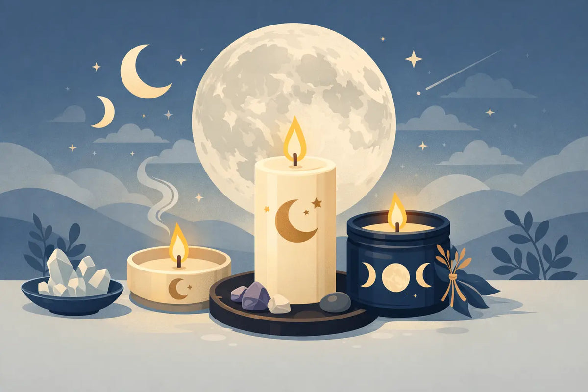 Moon Ritual Candles for Intentional Lunar Practice
